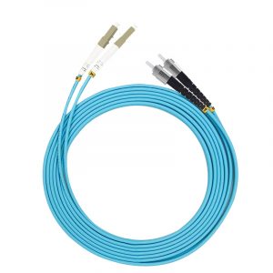 Multimode Dual Core OM3 LC-ST Fiber Optic Patch Cord