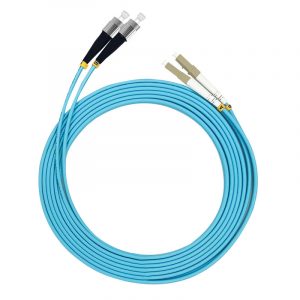 Multimode Dual Core OM3 LC-FC Fiber Optic Patch Cord