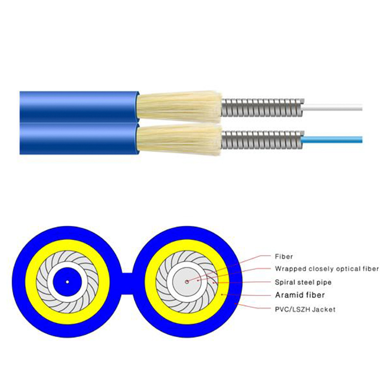 Indoor Duplex Armored Optical Fiber Cable (GJSFJBV) - Fiber Optical Cables - 1